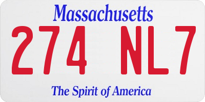 MA license plate 274NL7