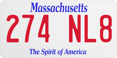 MA license plate 274NL8