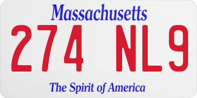 MA license plate 274NL9