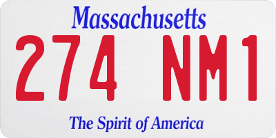 MA license plate 274NM1