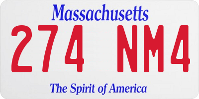 MA license plate 274NM4