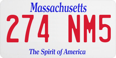 MA license plate 274NM5