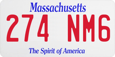MA license plate 274NM6