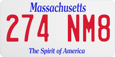 MA license plate 274NM8