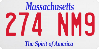 MA license plate 274NM9