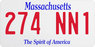 MA license plate 274NN1