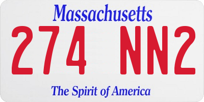 MA license plate 274NN2