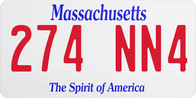 MA license plate 274NN4