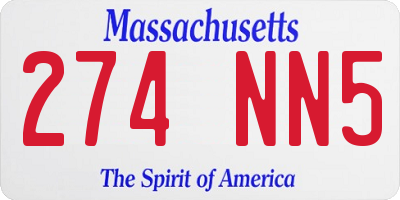 MA license plate 274NN5