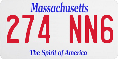 MA license plate 274NN6
