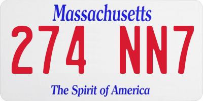 MA license plate 274NN7