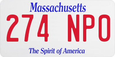 MA license plate 274NP0