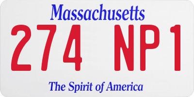 MA license plate 274NP1