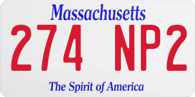 MA license plate 274NP2