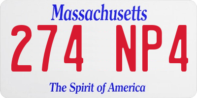 MA license plate 274NP4