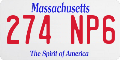 MA license plate 274NP6