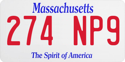 MA license plate 274NP9