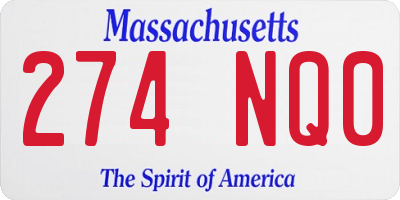MA license plate 274NQ0
