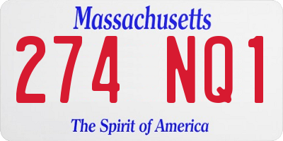 MA license plate 274NQ1