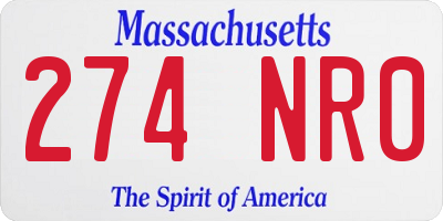 MA license plate 274NR0