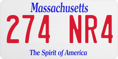 MA license plate 274NR4