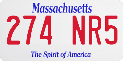 MA license plate 274NR5