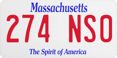 MA license plate 274NS0