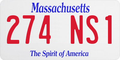 MA license plate 274NS1