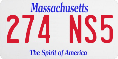 MA license plate 274NS5