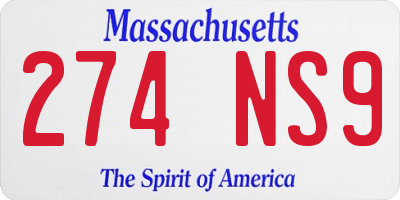 MA license plate 274NS9