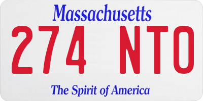 MA license plate 274NT0