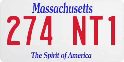 MA license plate 274NT1