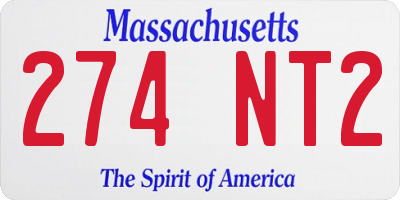 MA license plate 274NT2