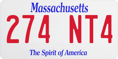 MA license plate 274NT4