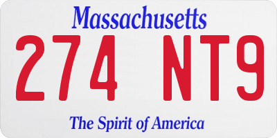 MA license plate 274NT9