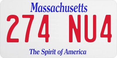 MA license plate 274NU4