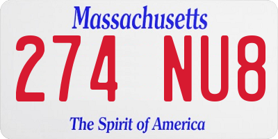 MA license plate 274NU8