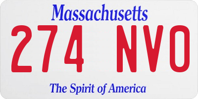 MA license plate 274NV0