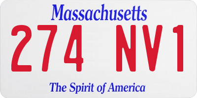 MA license plate 274NV1