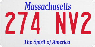 MA license plate 274NV2