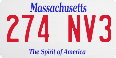MA license plate 274NV3