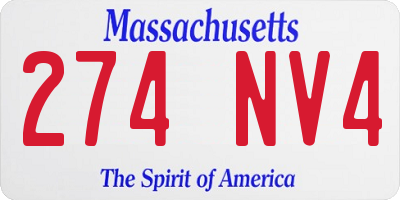 MA license plate 274NV4