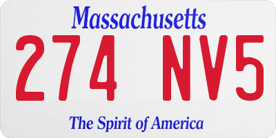 MA license plate 274NV5