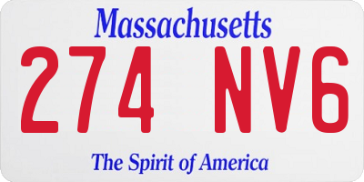 MA license plate 274NV6