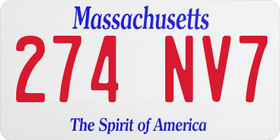 MA license plate 274NV7