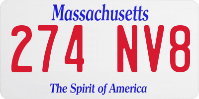 MA license plate 274NV8