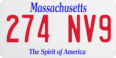 MA license plate 274NV9
