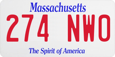 MA license plate 274NW0