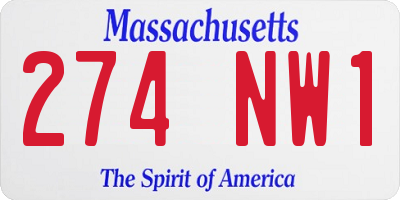 MA license plate 274NW1