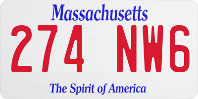MA license plate 274NW6